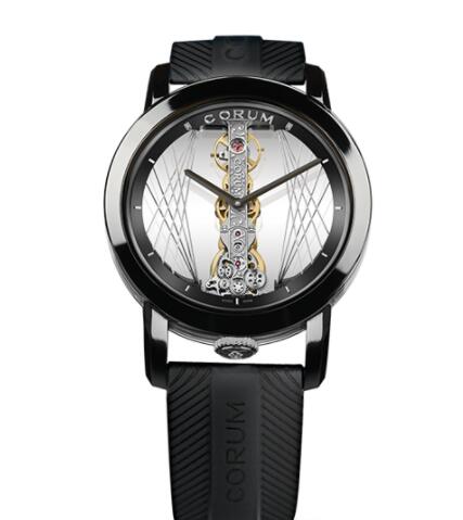 Review Copy Corum Golden Bridge 43 Titanium DLC Art Deco Watch B113/03952 - 113.955.95/F371 CA59G - Click Image to Close